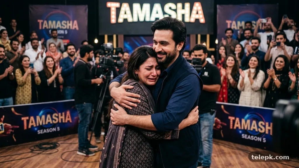 A viral caption is not an official statement - Rabia Javed Sheikh’s Emotional Reunion with Husband in Tamasha Season 5