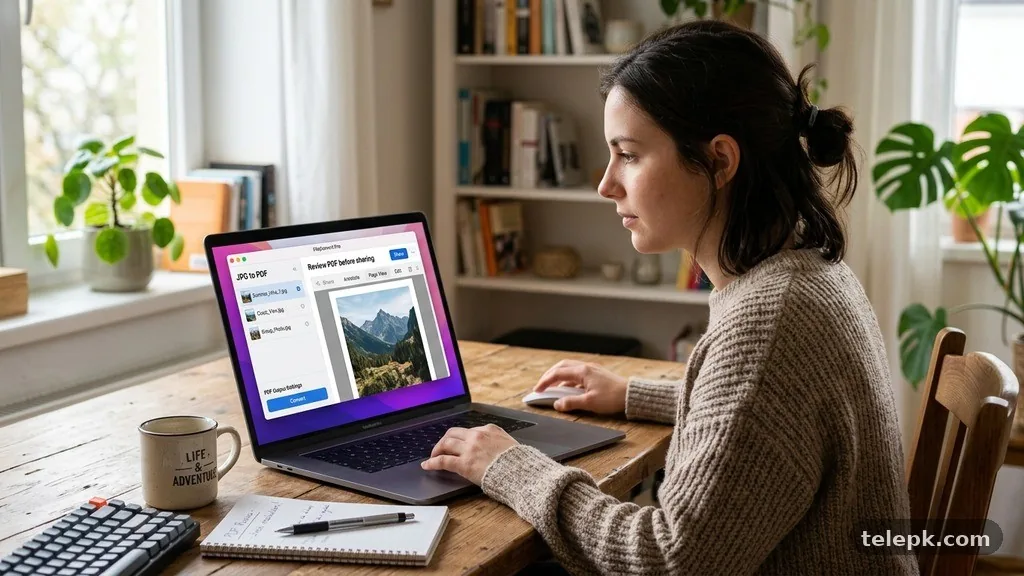 Review the PDF before sharing it - How to Convert JPG to PDF